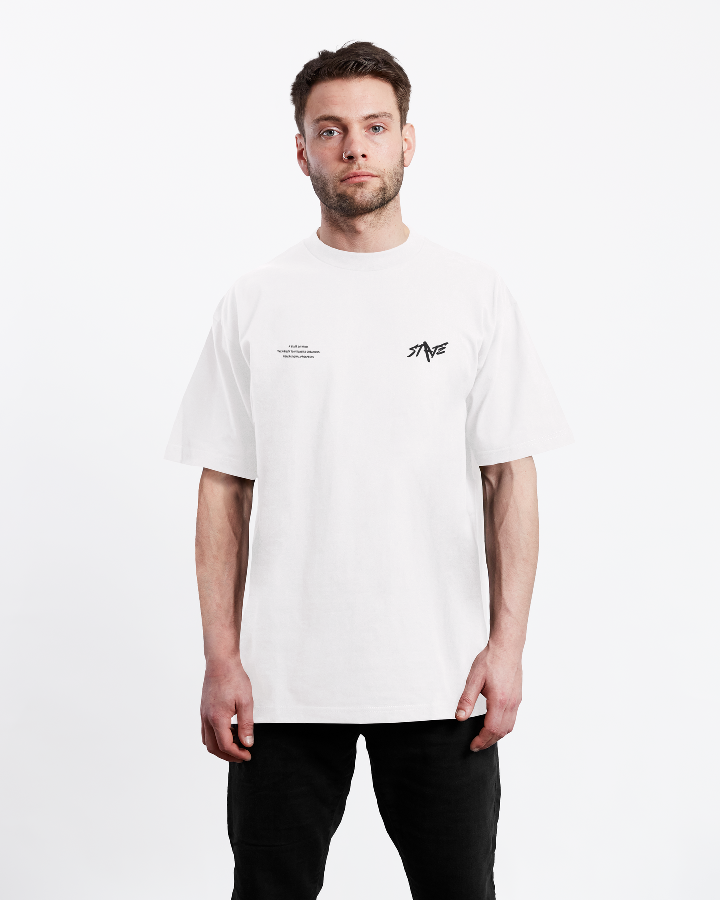 STATE Signature Tee - White/Black