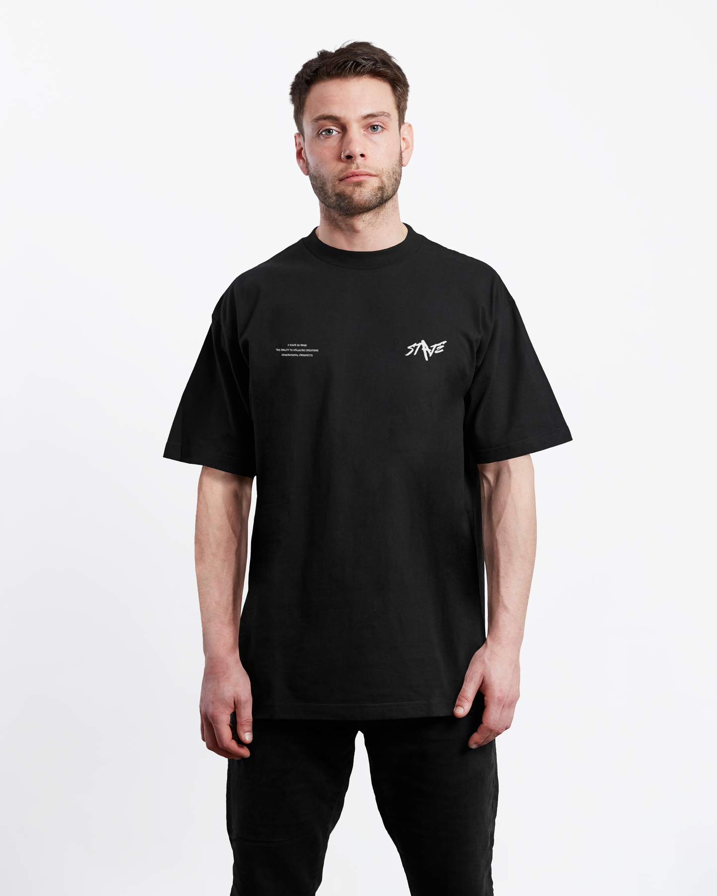 STATE Signature Tee - White/Black